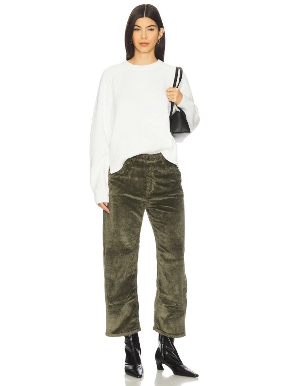 Free People We The Free Deep Trance Boyfriend Corduroy Pants Moss Sz 29 NWT $128